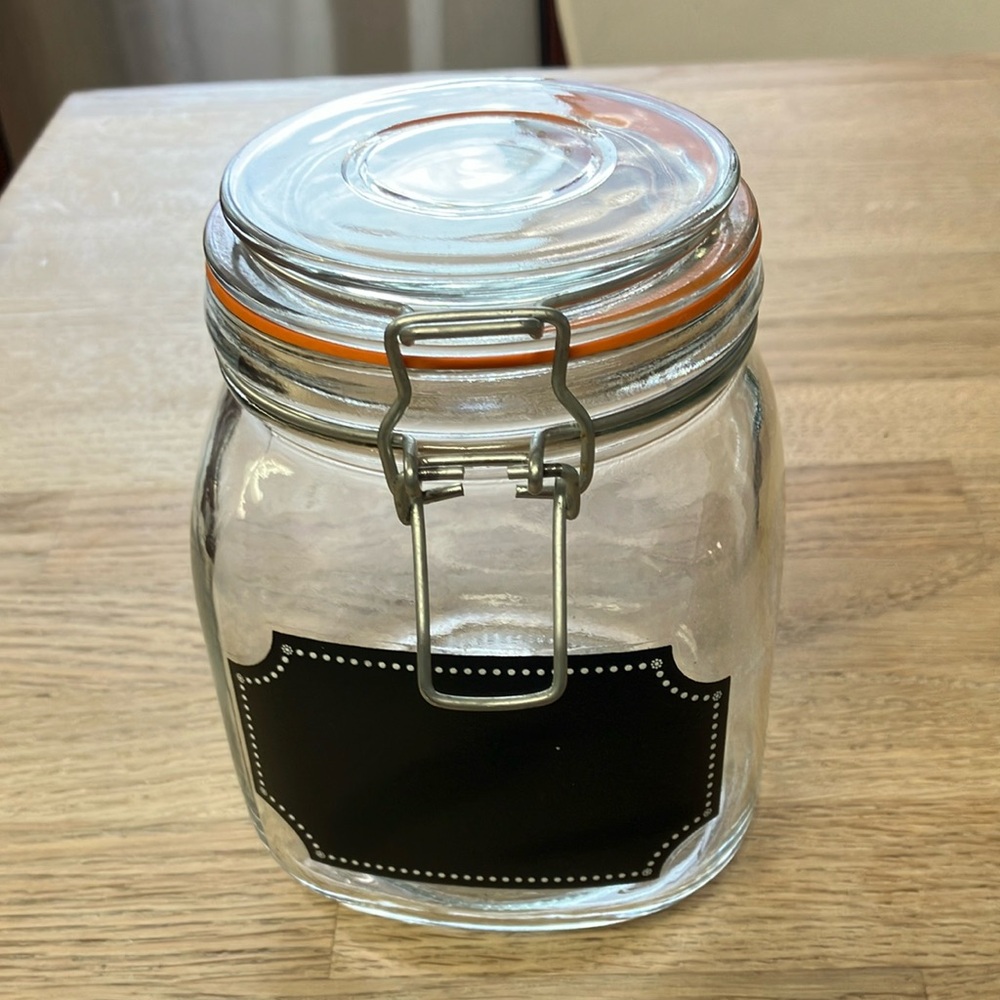 Glass Storage Jar with Chalkboard Label